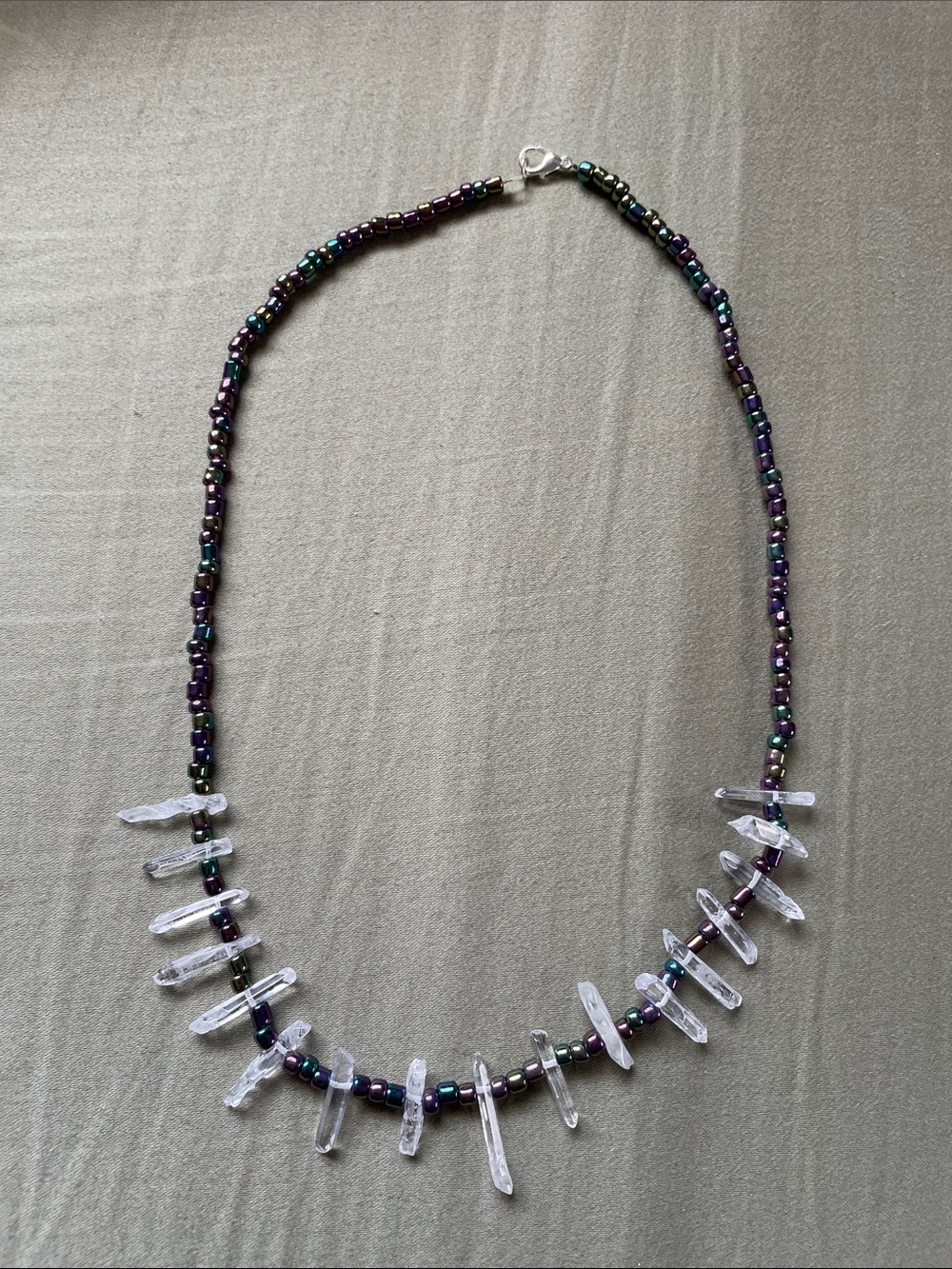 Oil Slick Handmade Crystal Necklace